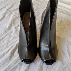 Women's black open toed heels